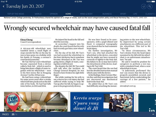 Stair Climber Accident - Are HDB Flats Truly Barrier Free? - Falcon Mobility Singapore