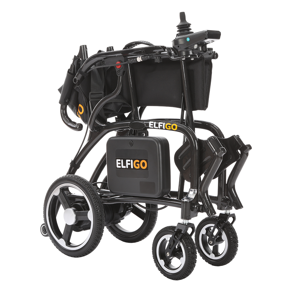 Ultra-Lite Carbon Electric Powered Motorised Wheelchair PMA V2 (10.8 kg) Folded right 45