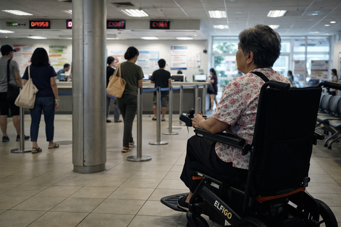 “They Might Think I’m Cutting the Queue” How Polyclinic Registration Etiquette Shapes Motorised Wheelchair Use