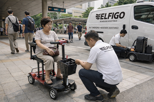 PMA Breaks Down in the Open Plaza Outside a Neighbourhood MRT Exit—No Seating, No Immediate Help