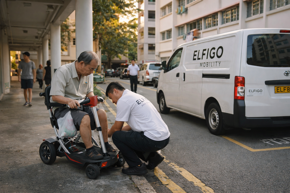 PMA Cuts Out Along a Covered Linkway Between HDB Blocks—Stuck Mid-Route with No Nearby Seating