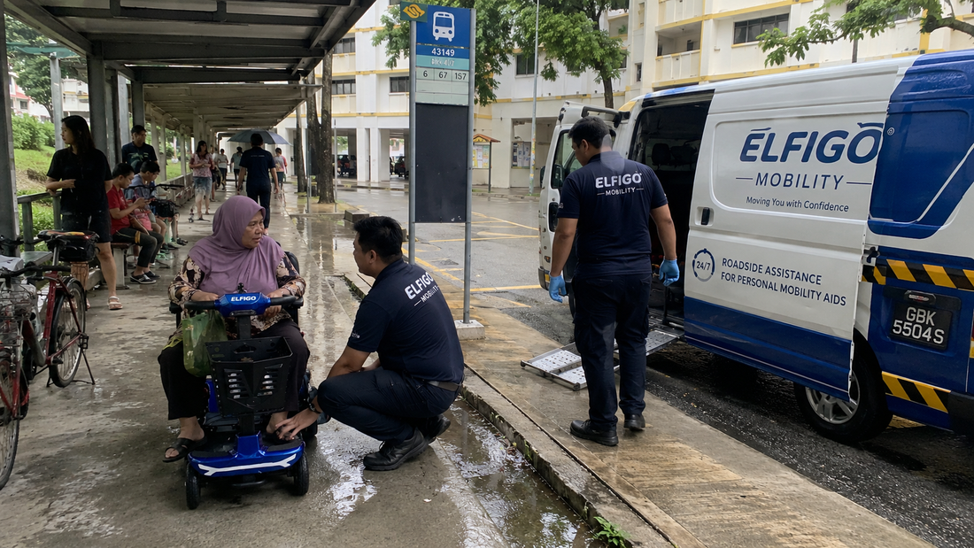 PMA Becomes Immobilised Between a Bus Stop Shelter and the Nearest Void Deck With Rain Starting to Build Up