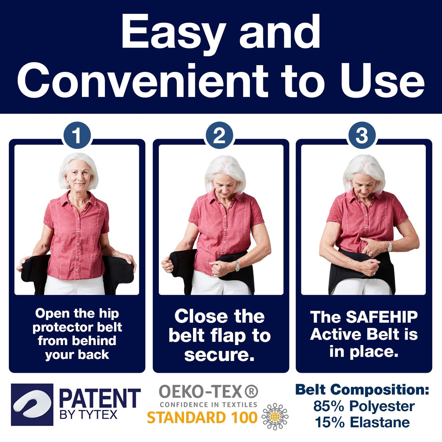 Safehip Active Hip Protector for Active Elderly - Injury Prevention Hip Pads
