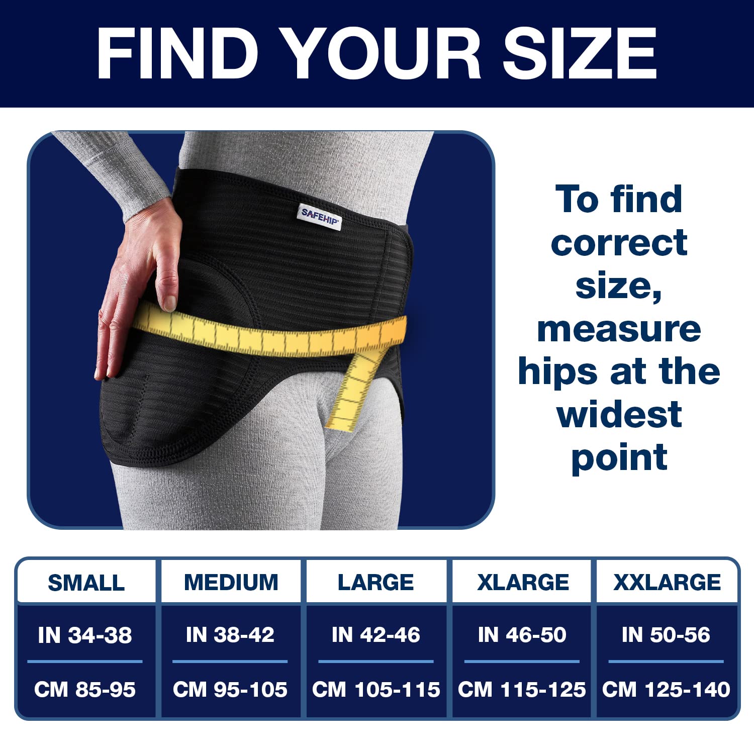 Safehip Active Hip Protector for Active Elderly - Injury Prevention Hip Pads Sizes