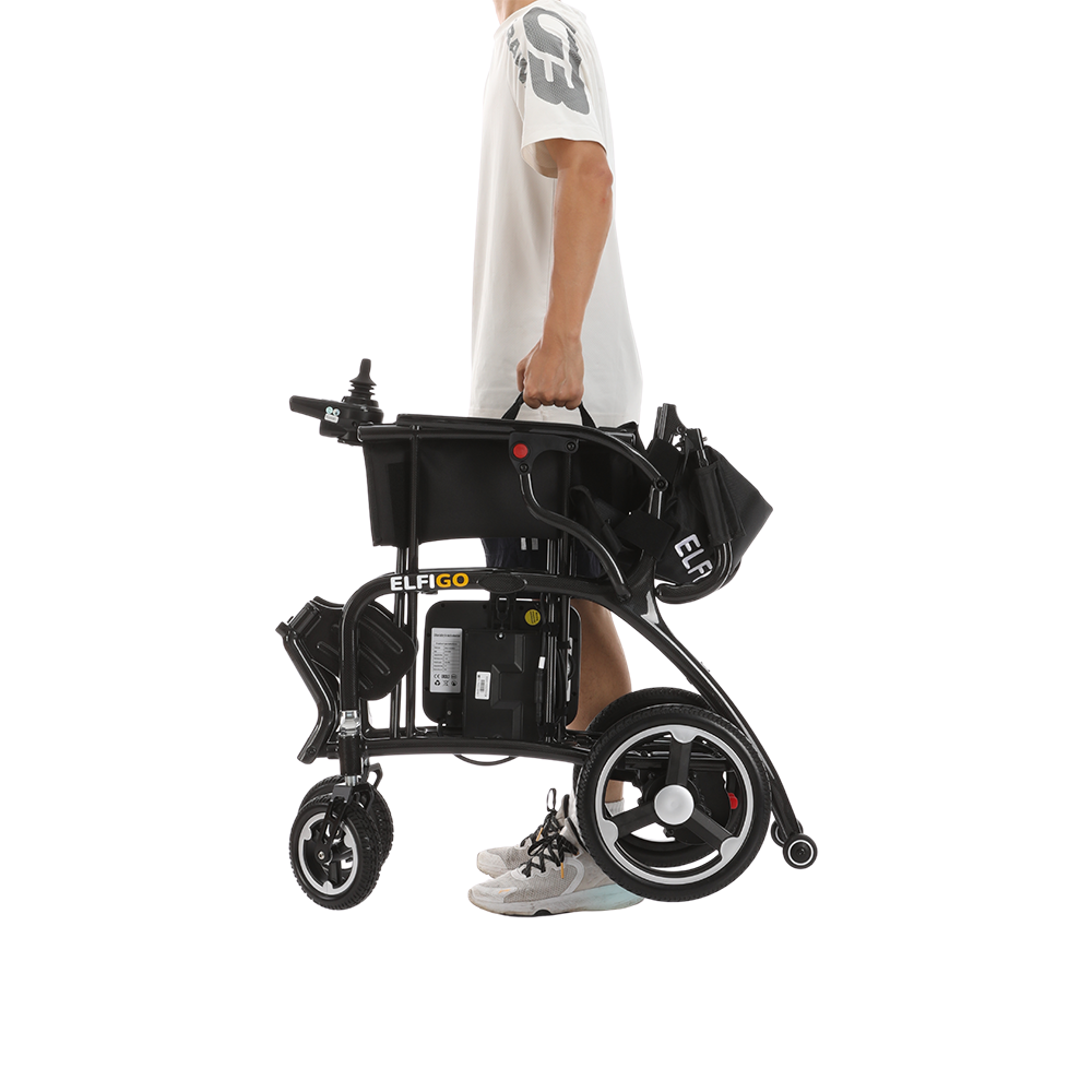 Ultra-Lite Carbon Electric Powered Motorised Wheelchair PMA V2 (10.8 kg) Carry Left